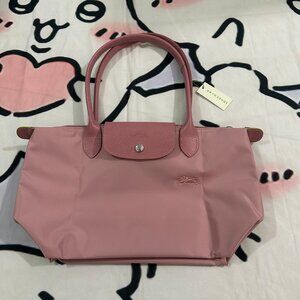 Longchamp Pink Canvas Tote Shoulder Bag